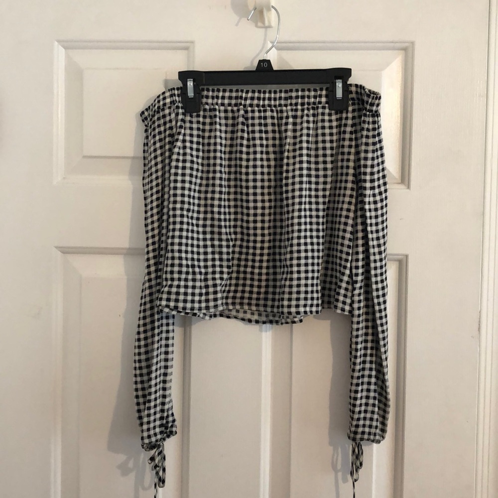 Kendall and Kylie gingham print top.